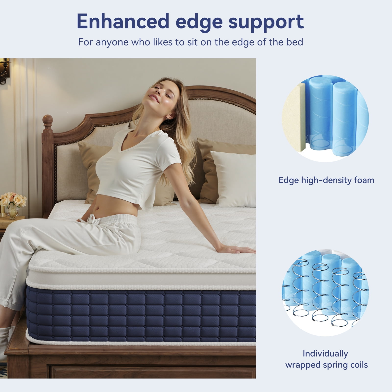 Sailvan 12in Full Size Mattress, Midium Firm Mattress Full in a Box, Memory Foam Hybrid Mattress with Motion Isolation & CertiPUR-US