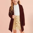 thumbnail image 2 of Coerni Kids Baby Girls Knit Cardigan Sweater, Toddler Open Front Cardigan Coats Sweater, Fall Winter Solid Long Jacket, 2 of 9