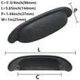 thumbnail image 2 of CABDM 10 Pack Rustic Cup Pulls Black Iron 3-3/4 Inch (96mm) Hole Center Vintage Farmhouse Solid Core Kitchen Cabinet Pulls, Luxury Cabinet Handles, Hardware for Doors & Dresser Drawers C80, 2 of 3