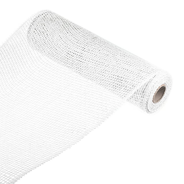 Unique Bargains PP Burlap Mesh 10' x 5 Yards Decorative Wrapping Ribbon, White 1 Roll