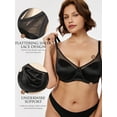 thumbnail image 4 of Deyllo Women Plus Size Push Up Bras Plunge V Neck Underwire Support Bras Smooth Seamless Black Bras Clothes Size 38DDD, 4 of 4