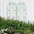thumbnail image 6 of 2 Pack Large Garden Trellis 86.7" H x 19.7" W Heavy Duty Rustproof Green Iron Plant Trellis for Potted Plant Support Metal Climbing Rose Trellis Vine Vegetable Cucumber, 6 of 16