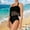 c01Black, variant on Hduncf Summer Bikini Two-Piece Swimsuit for Women Tassel Sexy Halter Top Push Up Bikini Swimwear Beach Bathing Suit Black S