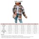 thumbnail image 2 of Turn Down Collar Jacket, Fashionable Casual Button Long Sleeve Plaid Jacket For Women For Office Work ANGGREK Otros, 2 of 2