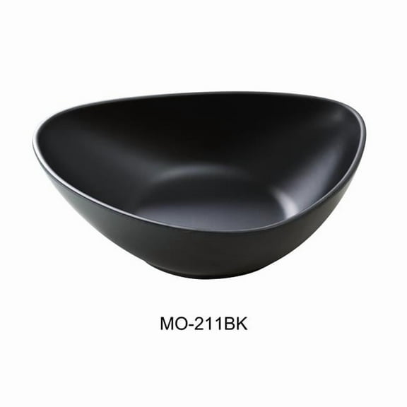 Yanco MO-211BK 11 in. Moderne Melamine Triangle & Pasta Plate, Black - 60 oz - Pack of 12