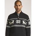 thumbnail image 5 of Chaps Men’s and Big Men’s Holiday Fair Isle Quarter Zip Sweater, Sizes S-2XL, 5 of 7