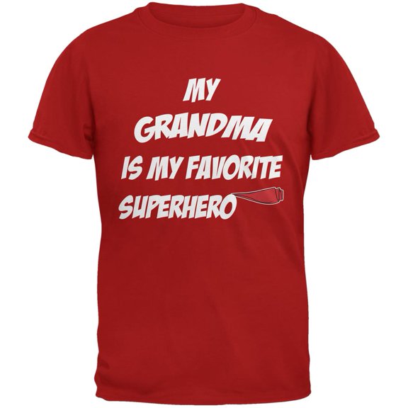 Grandma is My Superhero Red Adult T-Shirt - 2X-Large