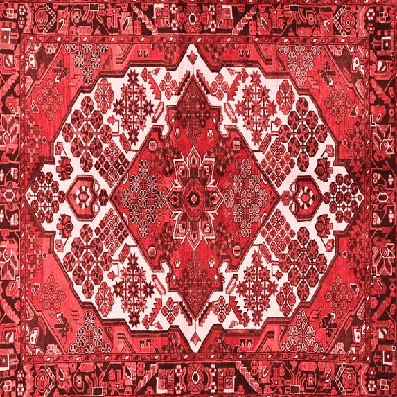 Ahgly Company Indoor Square Persian Red Traditional Area Rugs, 5' Square