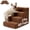 Brown-4-Stairs 17.7" H, variant on 2 Pack Dog Stairs For Small Dogs 4-step Pet Bed Couch Chair Stool Non-slip Steps Puppy Cat Older Brown 17.7" H