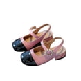 thumbnail image 2 of hengsof Girls Summer Closed Toe Sandals Soft Sole Fashion Hook and Loop Straps Pearl Decorated Princess Shoes Casual Footwear for Big Girls, 2 of 7