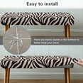 thumbnail image 4 of Xoenoiee Zebra Stripe Print Dining Room Bench Covers, Soft Stretch Spandex Rectangle Full Coverage Bench Slipcover Removable Washable Bench Seat Protector Footstool Cover, 4 of 7