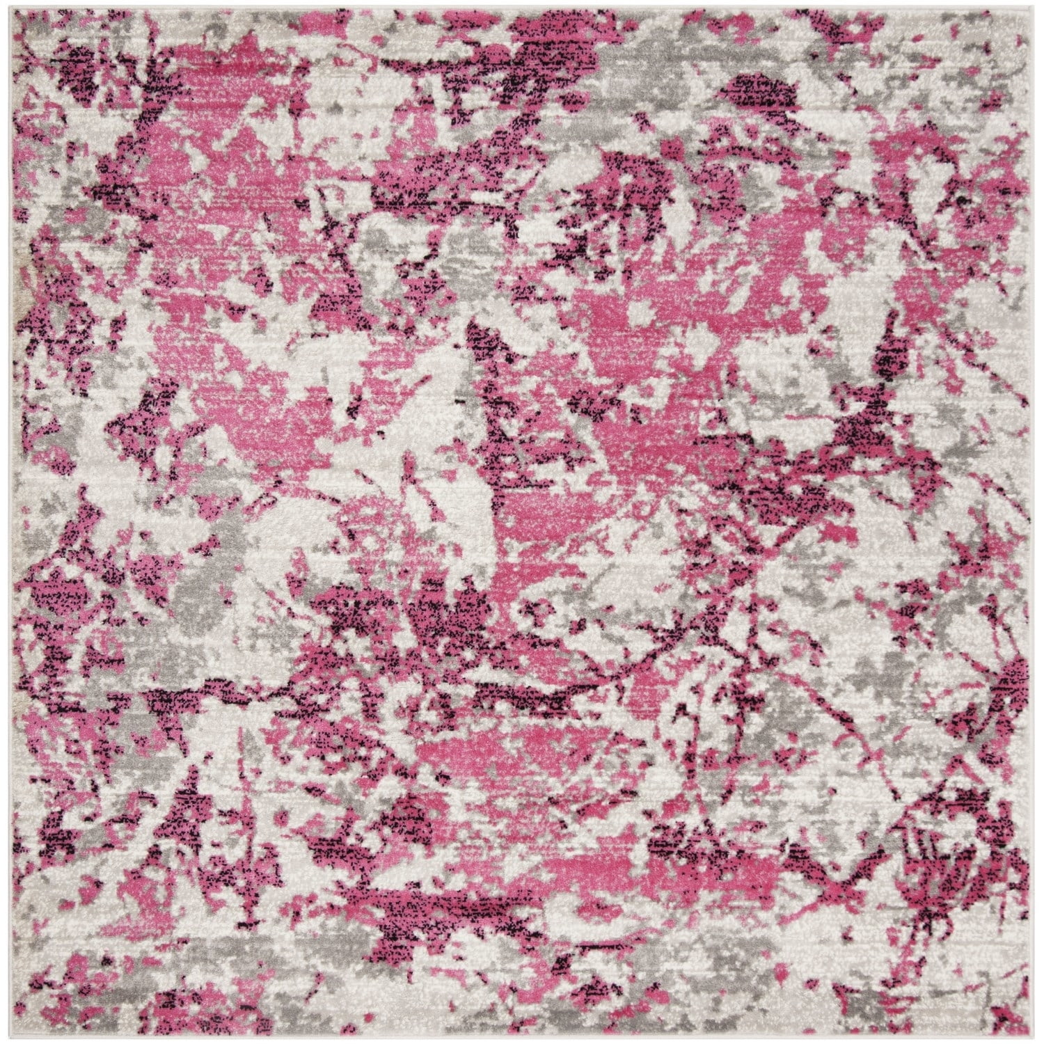 SAFAVIEH Skyler Joisse Distressed Area Rug, Pink/Ivory, 6'7" x 6'7" Round