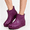 Purple, variant on Women's Rain Boots Fashion Low Cut Short Tube Plastic Comfortable Water Shoes with Non Slip Soles Warm Water Proof Rubber Boots Purple 7.5 Wide