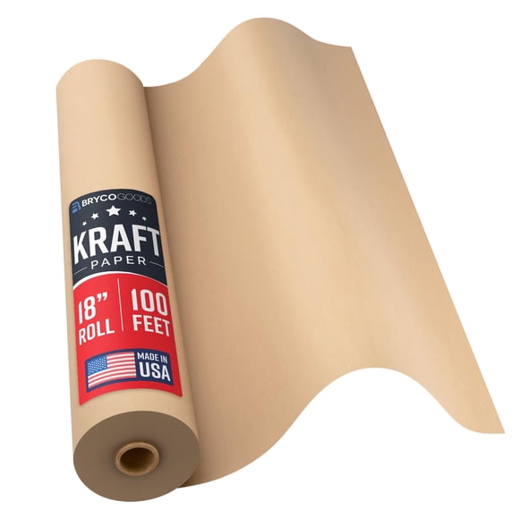 Rollo de papel kraft marrón para embalaje Bryco Goods 46 cm x 30 m