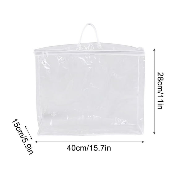 Gnmfd PVC Transparent Storage Bags for Home Textiles, Large Capacity Organizer for Blankets, Quilts, Holiday Decorations, Reinforced Handles for Easy Carrying, Space-Saving Design