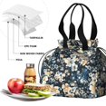 thumbnail image 4 of Pioneer Flower Floral Print Pattern Drawstring Lunch Bag Women - Drawstring Lunch Bag Insulated for Work Office - Stain-Resistant Large Lunchbags for Women with Multi-Pockets, 4 of 6