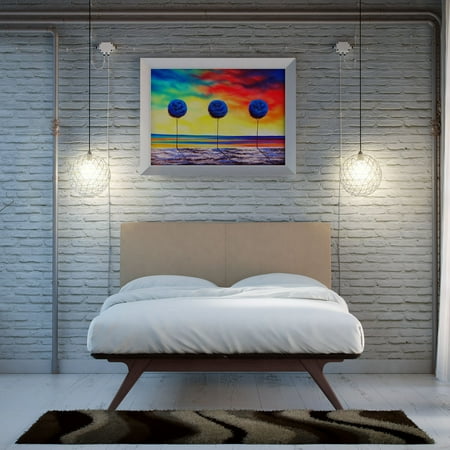 Modway Tracy Modern MDF and Rubberwood Queen Bed in Cappuccino/Latte