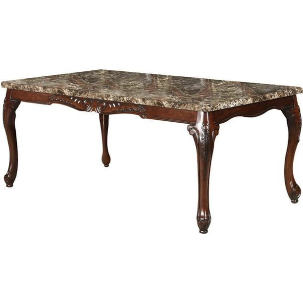 Johannesburg I Traditional Style Dining Table, Brown Cherry Finish