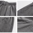 thumbnail image 6 of Men's Cropped Harem Pants Baggy Casual Trousers Loose Fit Drop Crotch Lightweight Breathable with Elastic Waist Drawstring for Yoga Lounge Streetwear Everyday, 6 of 9