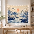 thumbnail image 5 of Herons on River Rocks Along Mountain Shores, Peaceful Illustration for Nature Lovers, Waterside Decor, Housewarming Gift, Tapestry Wall Hanging for Living Room and Study Room, 5 of 7
