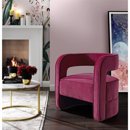 Crown Velvet Accent Chair Fuchsia