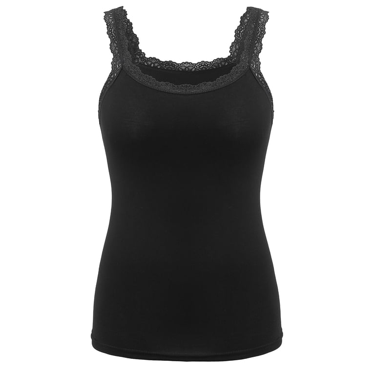 iOPQO Women's Stretchy Camisole, Solid Lace Strap Vest, Sleeveless