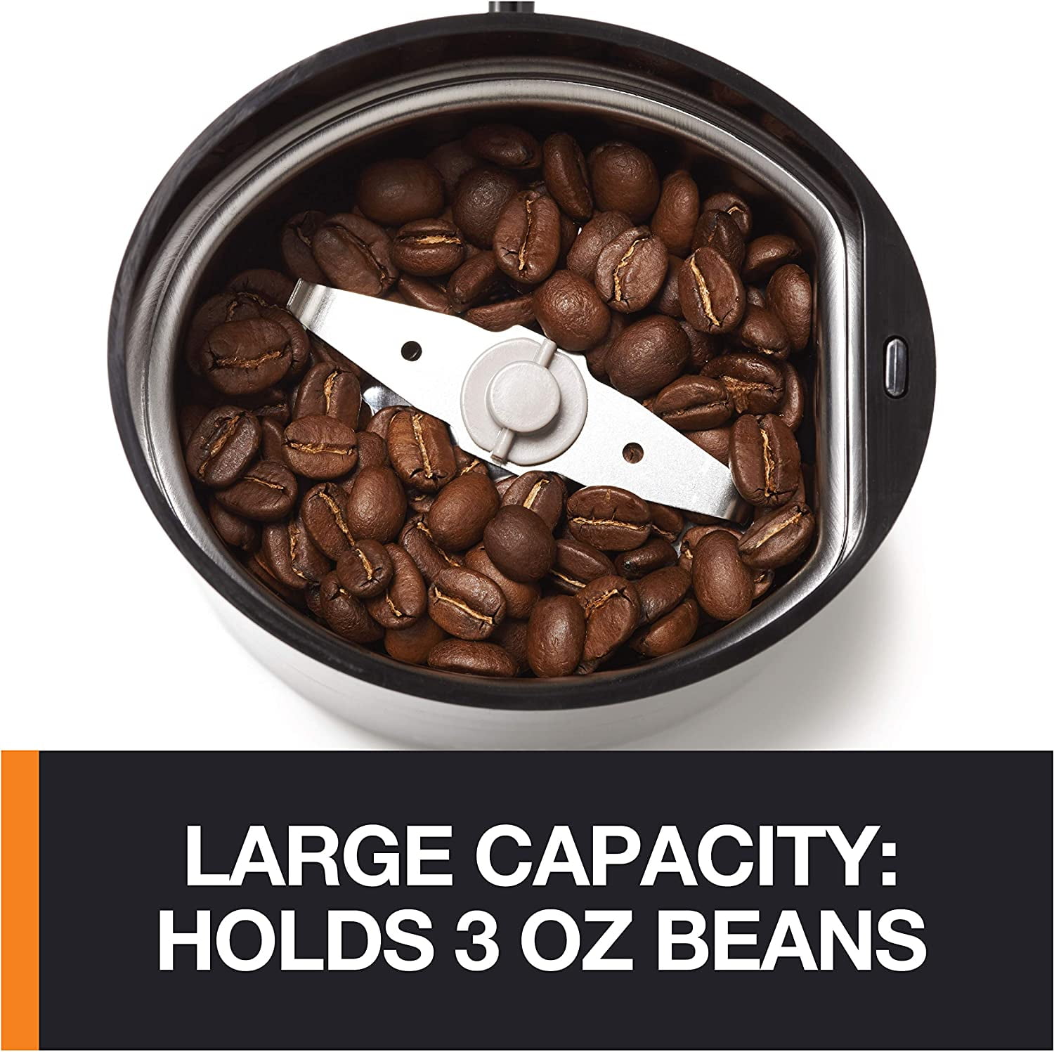 Precision Electric Coffee Grinders, 3 oz Capacity, 200W Motor, Stainless Steel Blades for Uniform Grinding of Beans, Herb and Nuts, Coffee and Spice Grinder Electric, (Black)