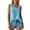 Sky Blue, variant on HUANBAI Women's Square Neck Shirt With Vest Design Cotton Tank Top