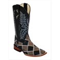thumbnail image 1 of Ferrini  Ladies Patchwork Black And Gray Square Toe Boots 9B - Black/Gray - 9B, 1 of 1