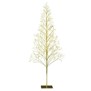 6' Pre-Lit Starburst Gold Artificial Christmas Tree with 800 Warm White Twinkling LED Lights, by Holiday Time