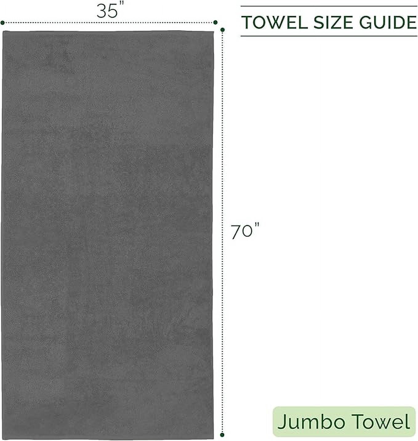 Mocassi Turkish Cotton Jumbo Bath Towel, 1-Piece, 35" x 70", Highly Absorbent - Soft Bathroom Towel, Gray