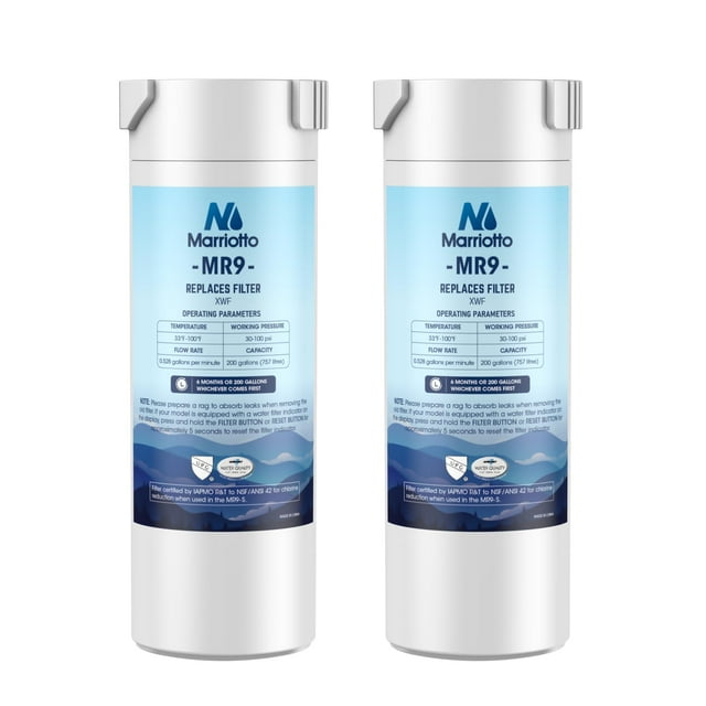 MARRIOTTO XWF Water Filter, Replacement for GE XWF, XWF Genuine Ge Refrigerator Compatible with GE French-door, 2 Pack (Not XWFE)