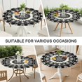 thumbnail image 7 of Black White Tie Dye Mandala Pattern Round Fitted Tablecloth with Elastic Edge,Dining Table Cover Waterproof,Outdoor Round Tablecloth for Camping,Dining,Indoor and Outdoor, 7 of 7