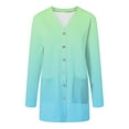 thumbnail image 4 of TTUHYWXI Cardigan Sweaters for Women Lightweight Open Front Long Sleeve Cardigan with Pocketes Fall Trendy Gradient Clothes (Light Blue, S), 4 of 8