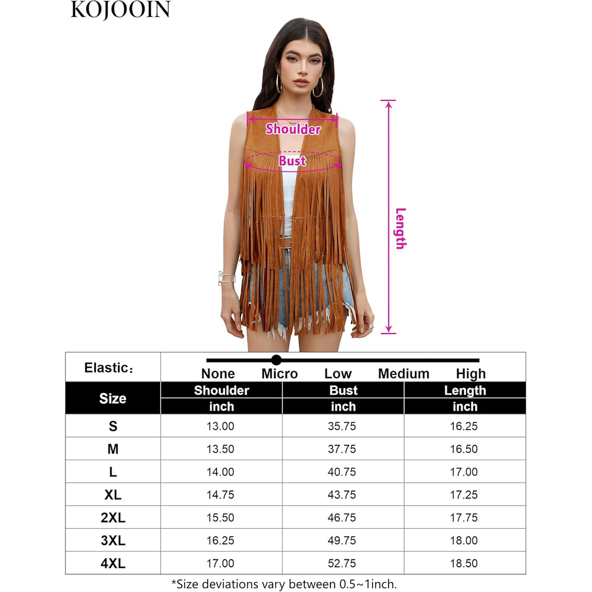 Yesfashion Women's Fringe Vest 70s Hippie Sleeveless Tassel Long Cardigan Jacket Cowgirl Western Tops