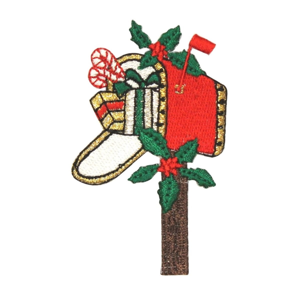 ID 8081 Mailbox Full With Presents Patch Christmas Embroidered Iron On