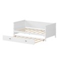 thumbnail image 5 of Twin Size Daybed with Trundle, Solid Wood Daybed Frame for Kids Teens Guests, Space Saving Twin Bed for Bedroom, 5 of 7