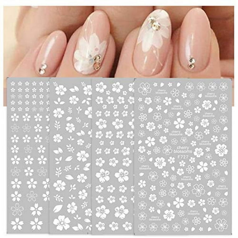 White Flower Nail Art Stickers | Best Flower Site
