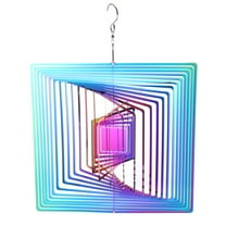 Wind Spinner Square 9.84" x 13.39" Stainless Steel, Multicolored