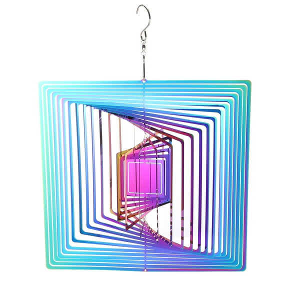 Wind Spinner Square 9.84" x 13.39" Stainless Steel, Multicolored