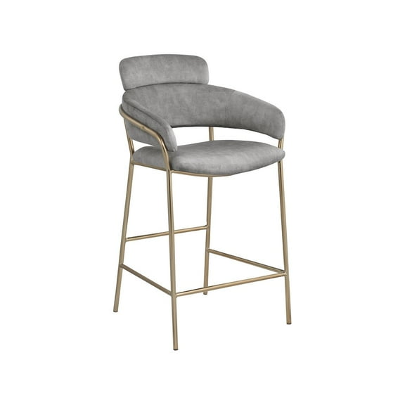 Meridian Furniture Yara Grey Velvet Counter Stool