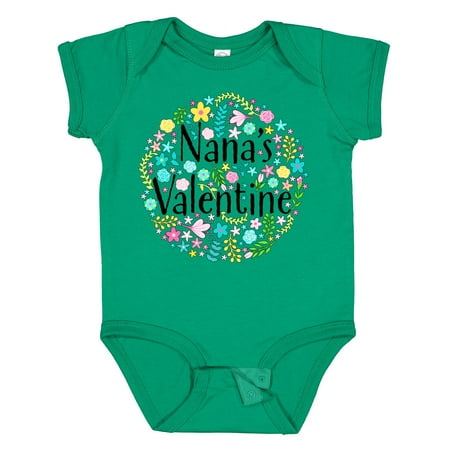 

Inktastic Nana s Valentine with Flower Circle Gift Baby Boy or Baby Girl Bodysuit