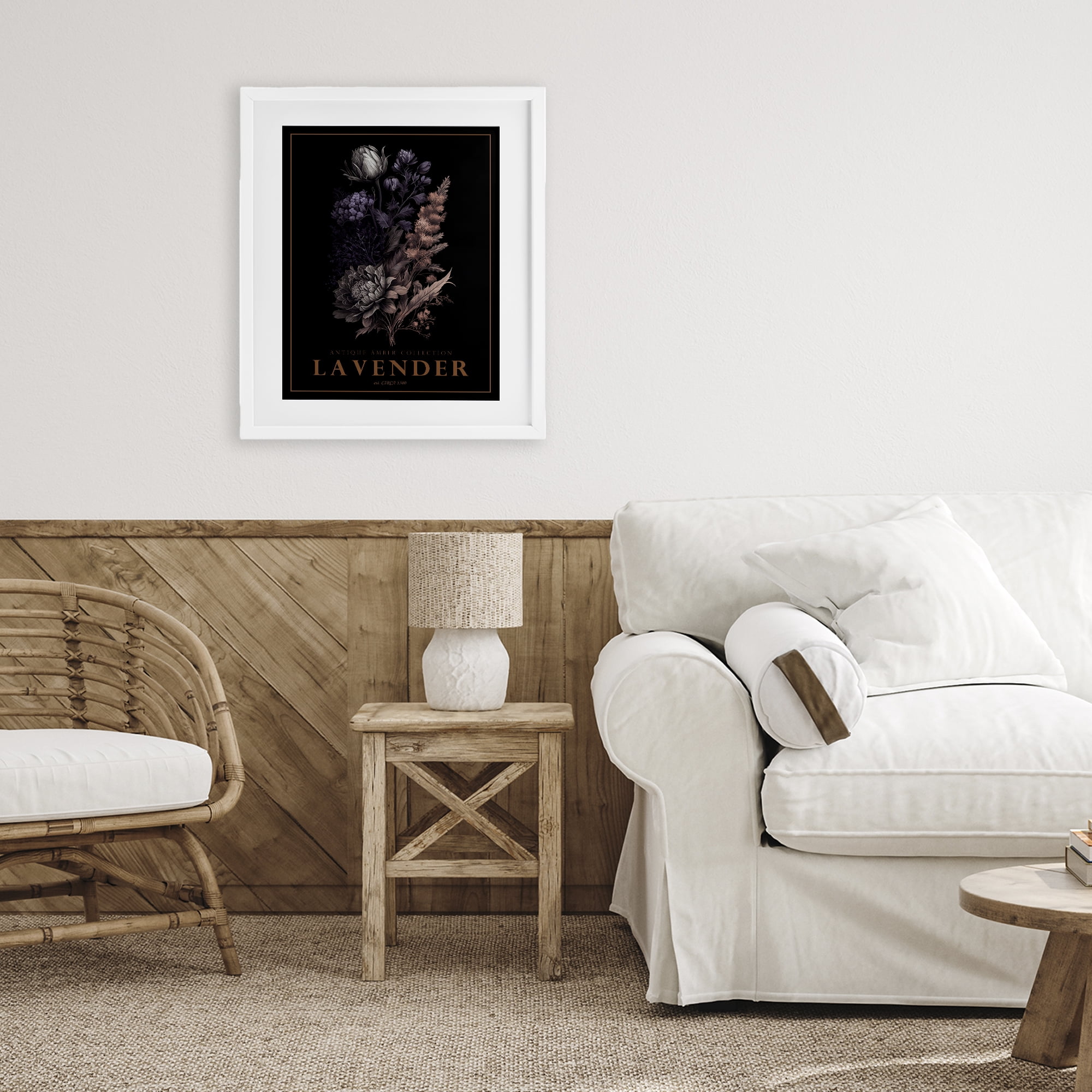 Stupell Industries Antique Lavender Bushel White Framed Print Under Glass, design by Christopher Giampietro