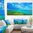 thumbnail image 1 of Picturesque Green Blue Seashore - Modern Seascape Canvas Artwork, 1 of 3