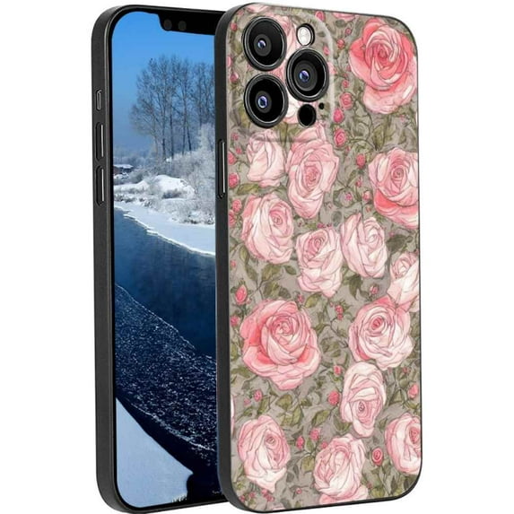 Compatible with iPhone 13 Pro Max Phone Case, Roses-318 Case Silicone Protective for Teen Girl Boy Case for iPhone 13 Pro Max