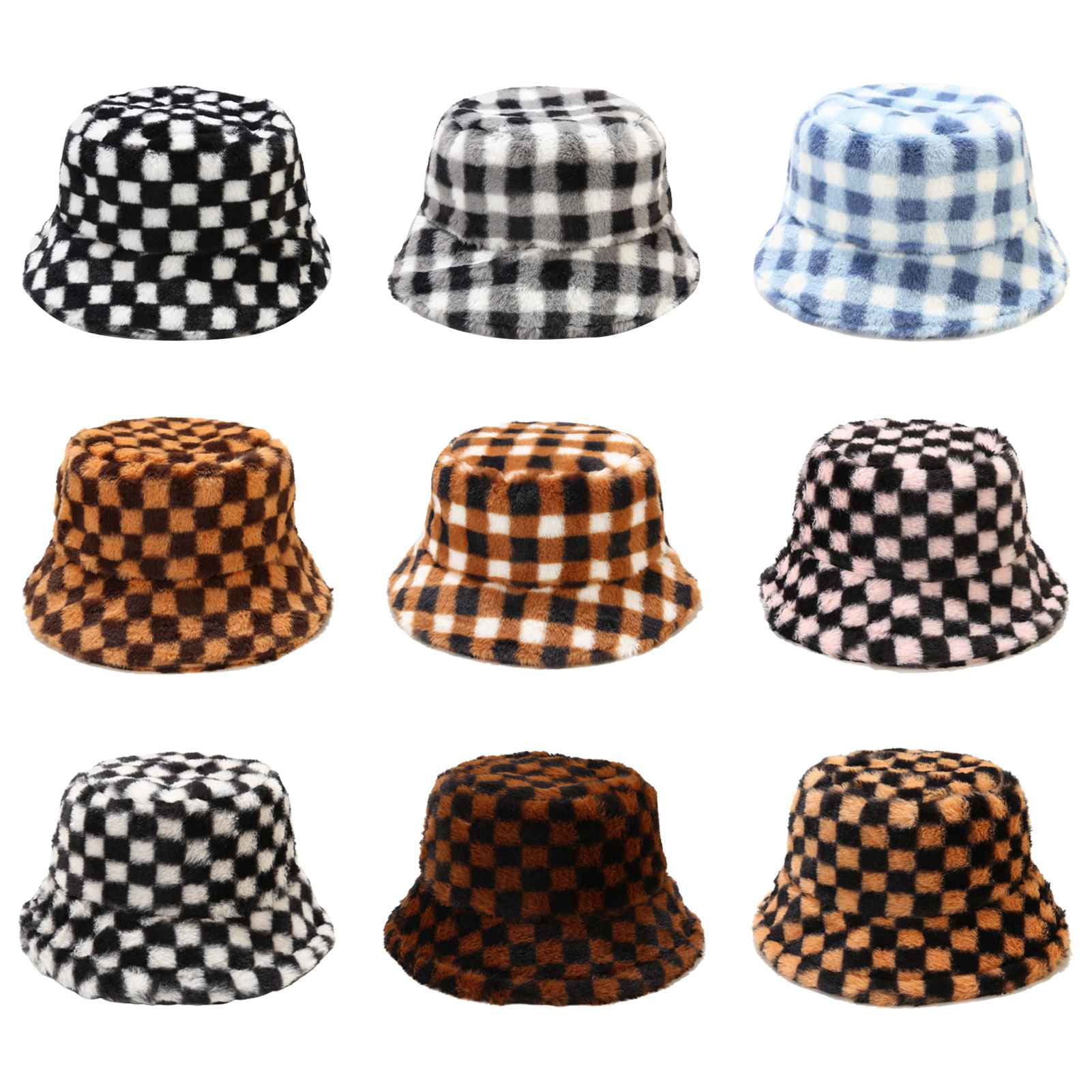 Bucket Hat Fishing Hats Sun Hat Bunny Print Plaid Packable Adjustable for Women Men Unisex Beach Camping Sports Outdoor Travel Spring Summer Autumn