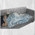 thumbnail image 6 of Teal and White Soft Flannel Fleece Throw Blanket, Ocean Waves Inspired Design with Abstract Blue Swirls Water Sea Spirals, Cozy Plush for Indoor and Outdoor Use, 70" x 90", Blue White, by Ambesonne, 6 of 6
