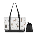 thumbnail image 7 of FORMRS Canvas Laptop Tote Bag for Women with 15.6" Computer Compartments Shoulder Handbag, Christmas Forest, 7 of 7