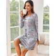 thumbnail image 3 of Ekouaer Sleep Shirts for Women 2 Pack Long Sleeve Nightgown Sleepwear Soft Pajama Tops Nightshirt, 3 of 7