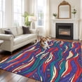 thumbnail image 3 of Tribal Style Washable Living Room Rugs 9'x12', Abstract Boho Ethnic Feather Leaf Low Pile Throw Large Area Rug Non-Slip Sturdy Edge Binding Carpet for Bedroom Dining Room Office, 3 of 9
